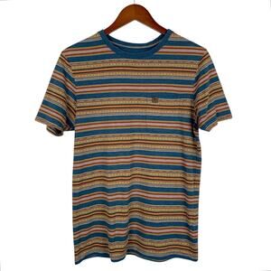 Hippy Tree Vintage Blend T-shirt Short Sleeve Shirt Blue Stripe Pocket Men's S